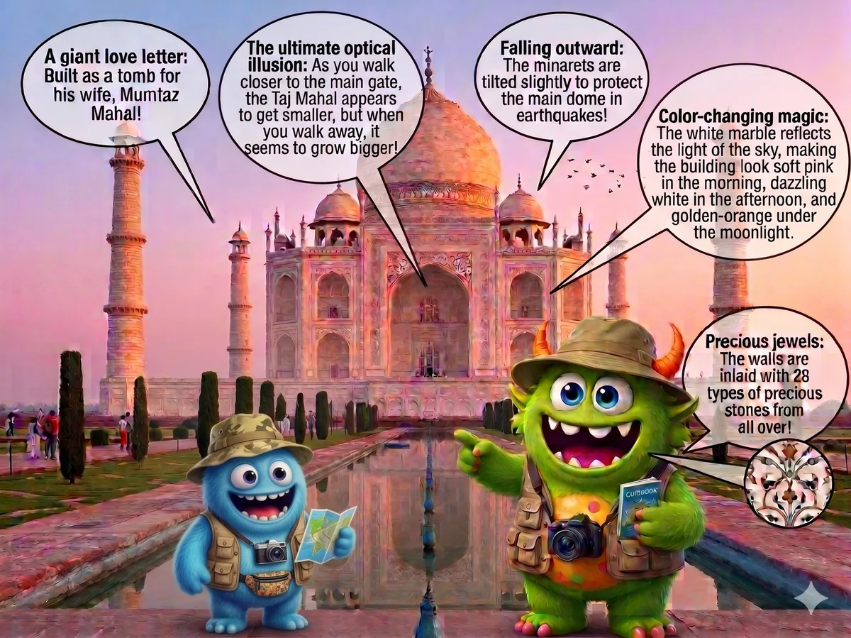 Monty and Ralph at the Taj Mahal