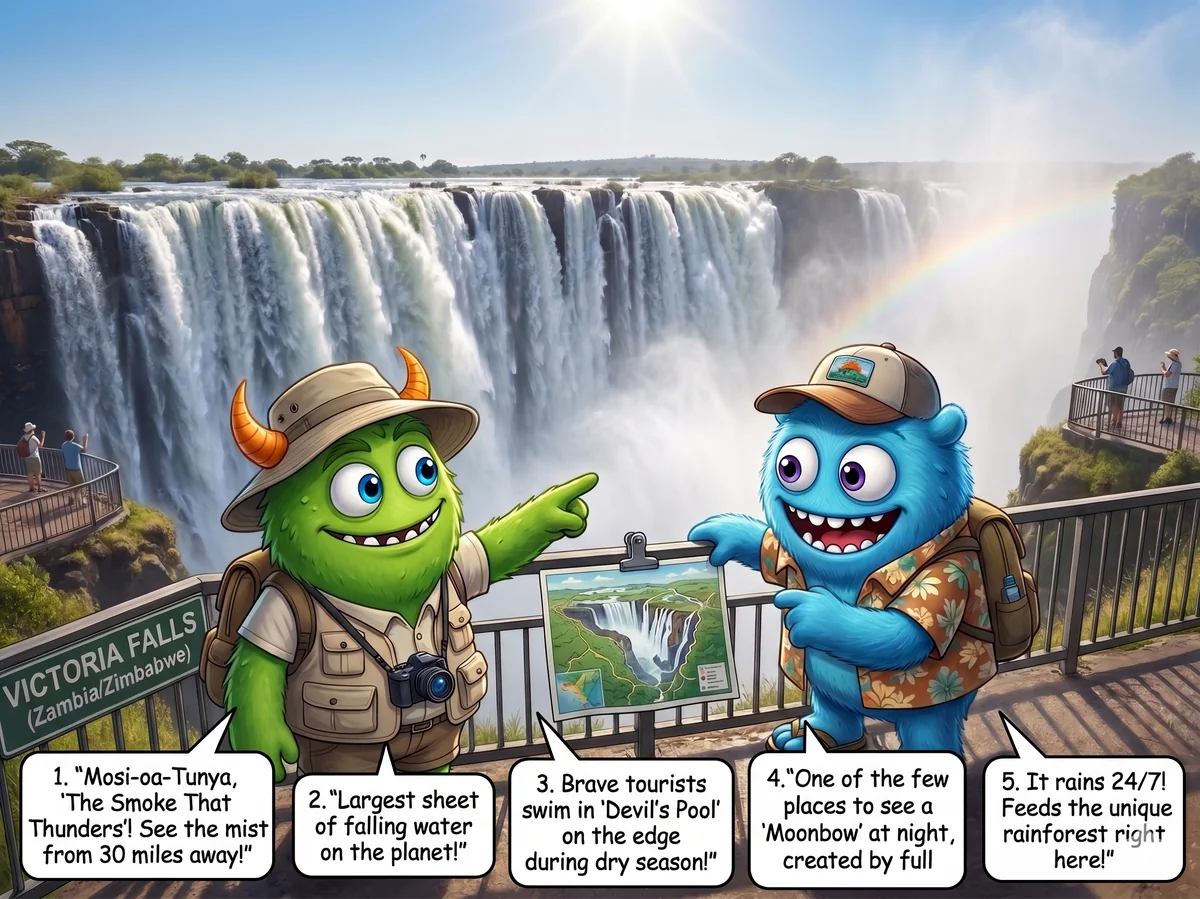 Monty and Ralph at Victoria Falls